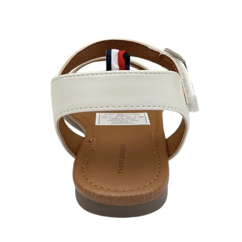 Tommy Hilfiger Youth Girls Slip-on Casual Sandals Size 1Y White‎ Floral Strap